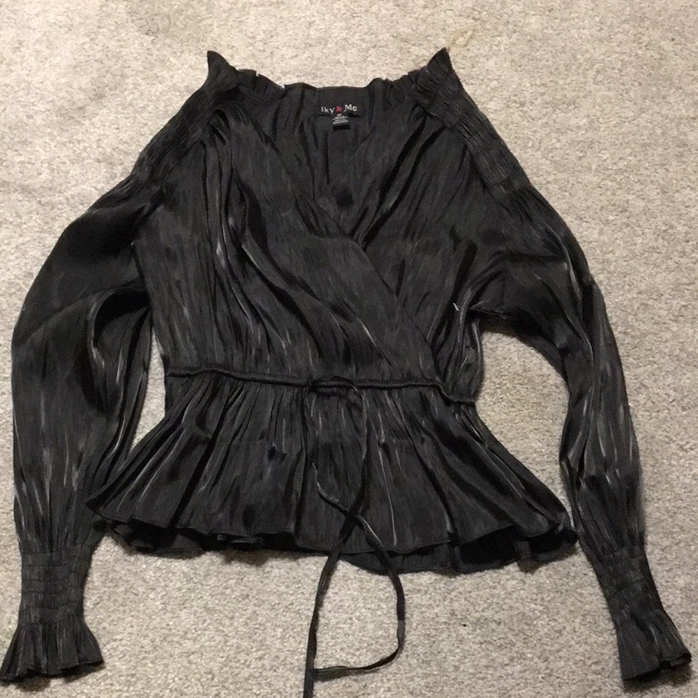 IKY&ME black sheer blouse top